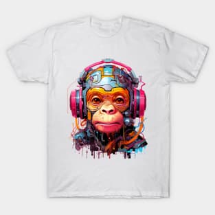 Cartoon monkey robot. T-Shirt, Sticker. T-Shirt